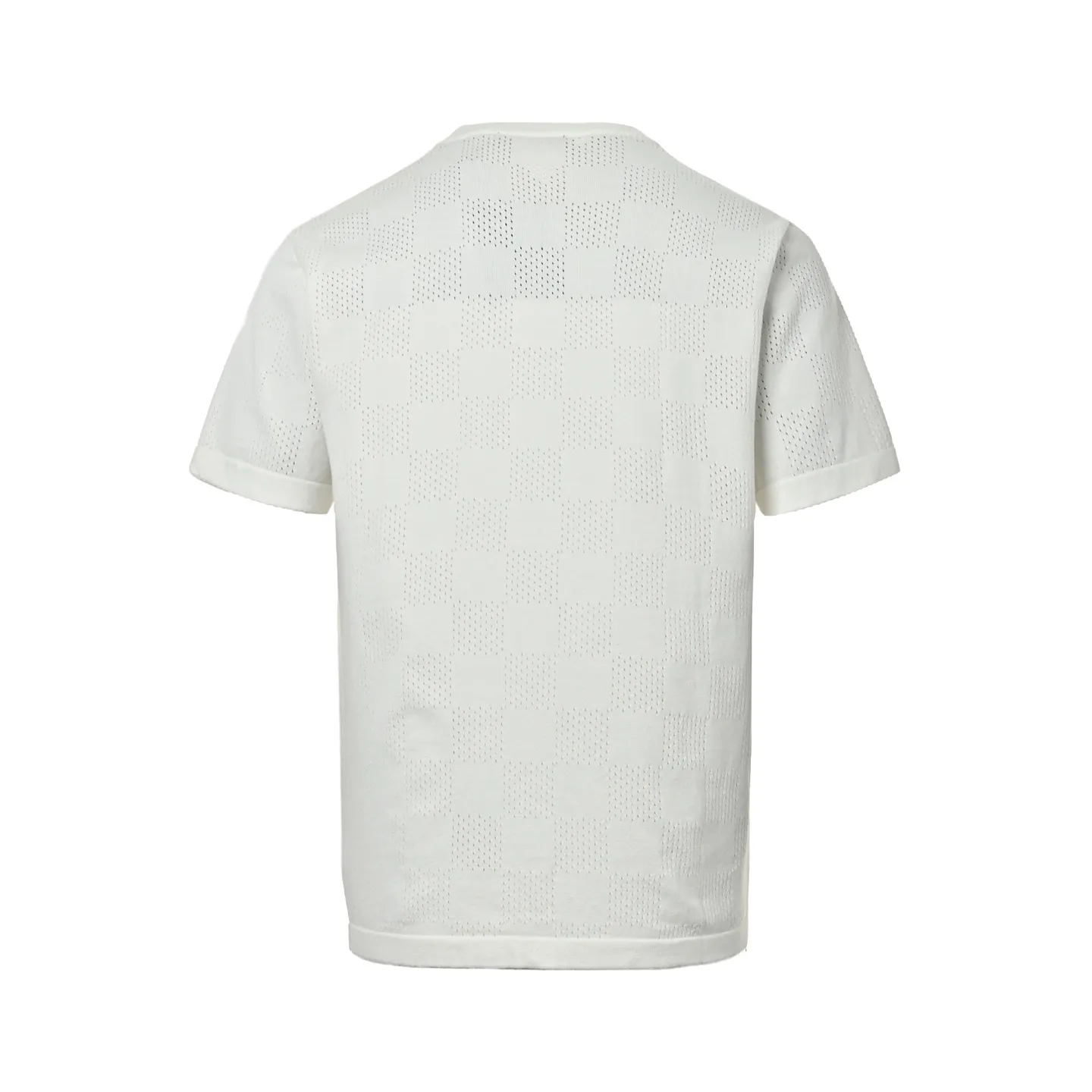 Louis Vuitton/Louis Vuitton 26ss hollow mesh checkerboard knitted short sleeves